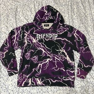 RIPNDIP Streetwear Nikola Black & Purple Lightning Hoodie